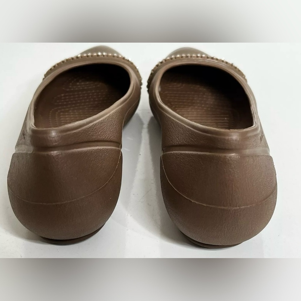 Crocs‎ Tan Rhinestone Slip On Women's Flats Size 8W - Picture 7 of 8